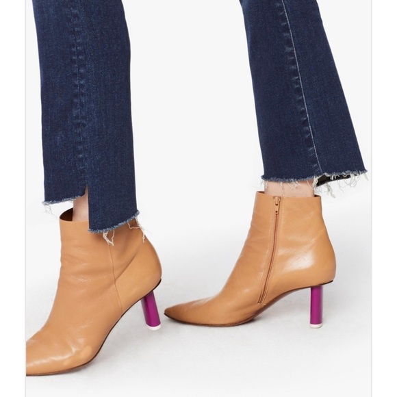 MOTHER The Insider Crop Step Fray Jeans Sweet and Sassy Size 27 High-Rise Denim - Picture 13 of 15